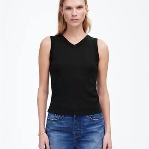 Re)generative Cotton Ribbed High V-Neck Tank